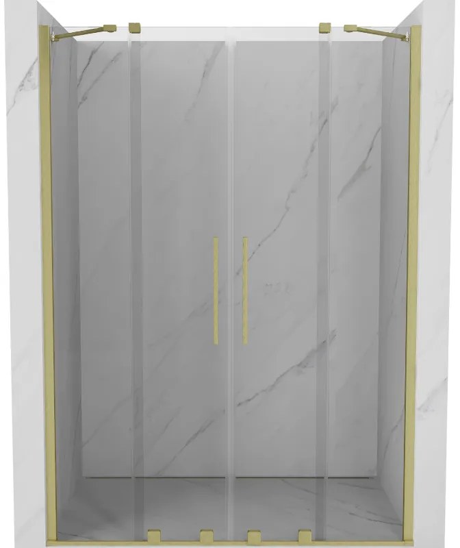 Mexen Velar Duo drzwi prysznicowe rozsuwane 150 cm, transparent, złote szczotkowane - 871-150-000-02-55