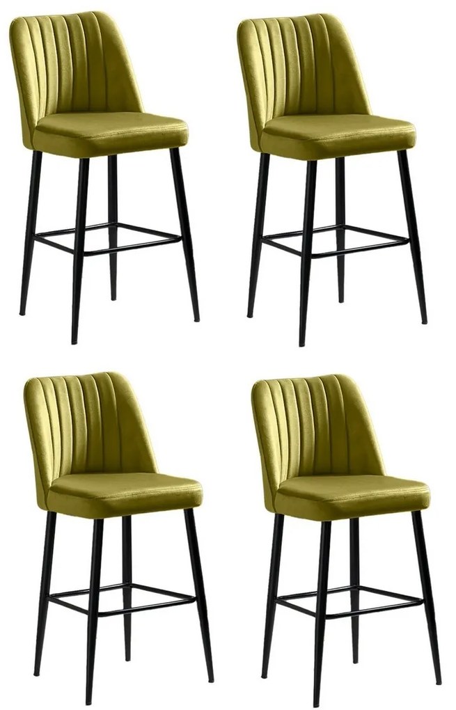 Zestaw krzeseł barowych Vento Green and Black, 4 szt., 4 szt.