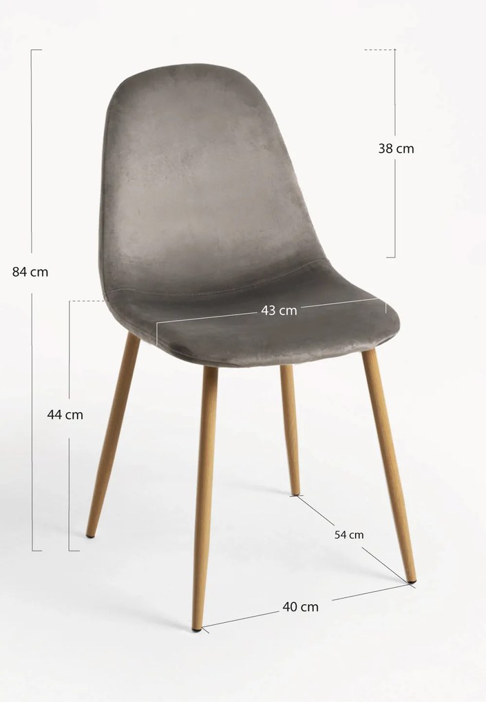 Zestaw 4 Krzese Teok Aksamitne