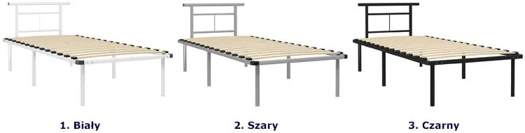 Białe metalowe łóżko z zagłówkiem 100x200 cm - Nikel
