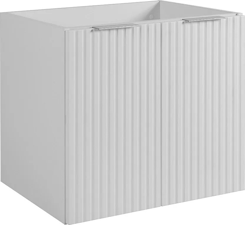 Szafka łazienkowa z drzwiami, Biały + srebrny uchwyt, 60 x 57 x 46 cm