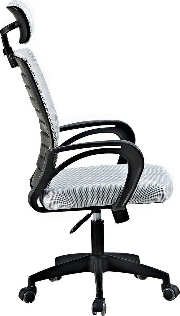 Fotel biurowy z oparciem z siatki Solar, kolor szary