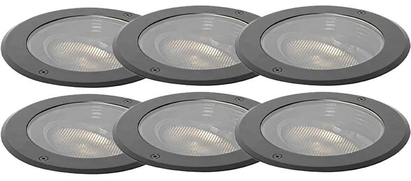 Zestaw 6 lamp naziemnych LED AR111 regulowanych IP65 - Delux Honey