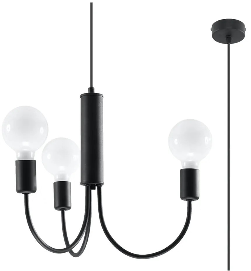 Czarna lampa wisząca ø 45 cm Karim – Sollux