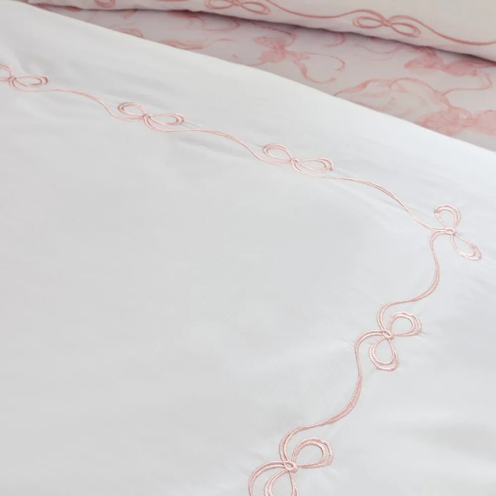 Biała pościel dwuosobowa 200x200 cm Bow Embroidery – Catherine Lansfield