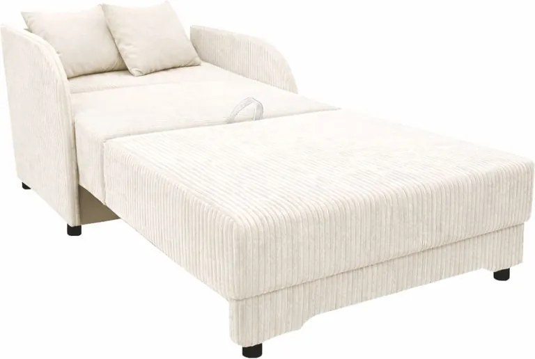 Masseno Sofa TIGO z funkcją spania i pojemnikiem na pościel, Rozkładana sofa - Kremowy, POSO 38
