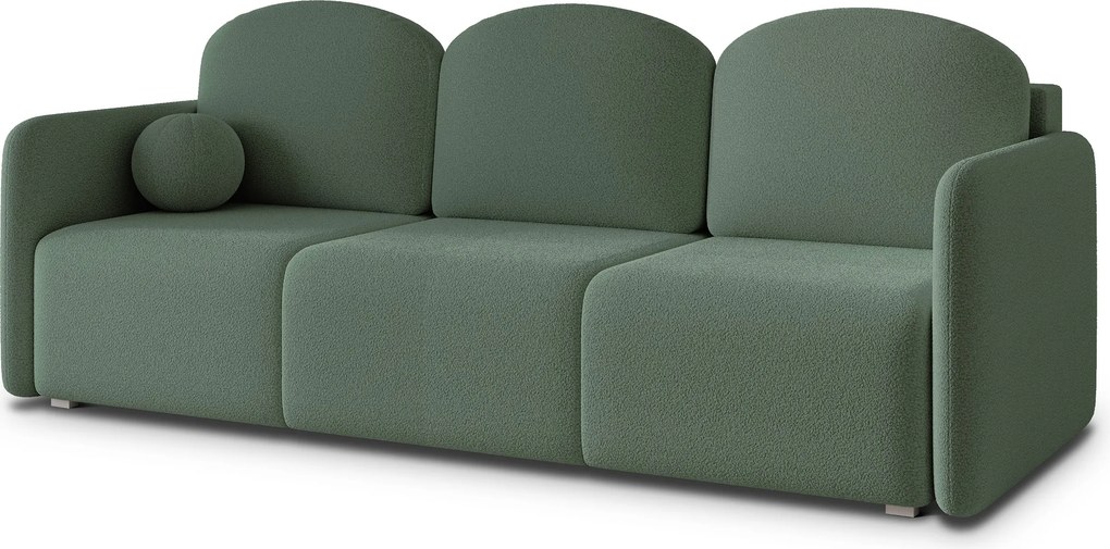 Masseno Sofa SUVI III z funkcją spania i pojemnikiem na pościel, Rozkładana sofa - Zielony, QUELLE 37