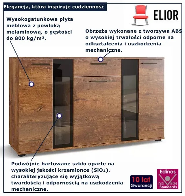 Komoda do salonu w kolorze dąb lefaks F9-T86