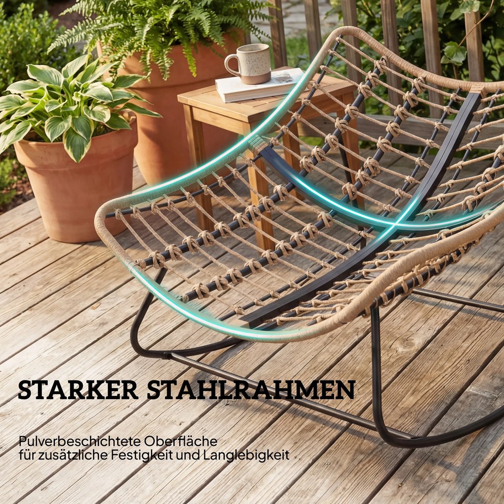 Outsunny Fotel bujany z poduszką, odporny na warunki atmosferyczne, do 120 kg, do salonu, ogrodu, trawnika, szary | Aosom PL