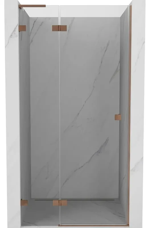 Mexen Lunar L drzwi prysznicowe uchylne lewe 100 cm, transparent, miedź szczotkowana - 834L-100-000-65-00-L