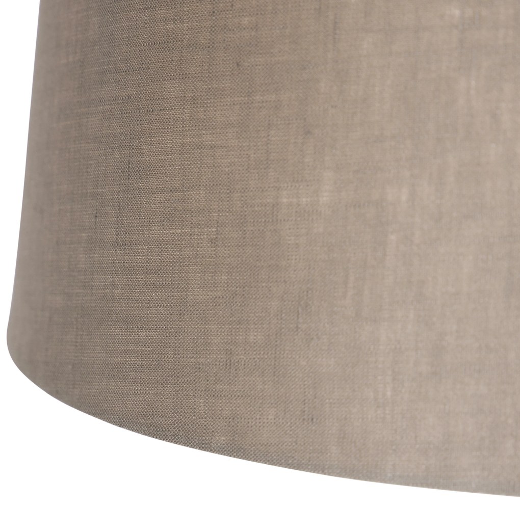 Lampa wisząca regulowana czarna klosz lniany szarobrązowy 35cm - Blitz IIWiejski/ Rustykalny / Vintage Oswietlenie wewnetrzne