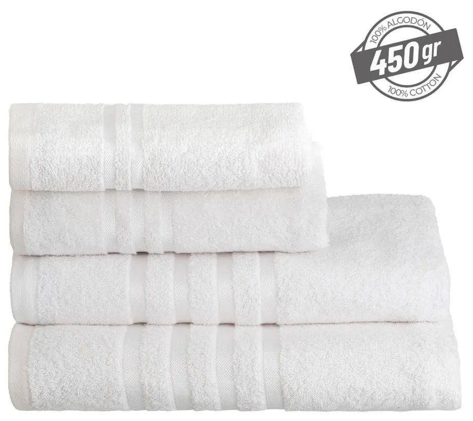 Biały bawełniany ręcznik frotte 30x50 cm Simple – Casa Selección