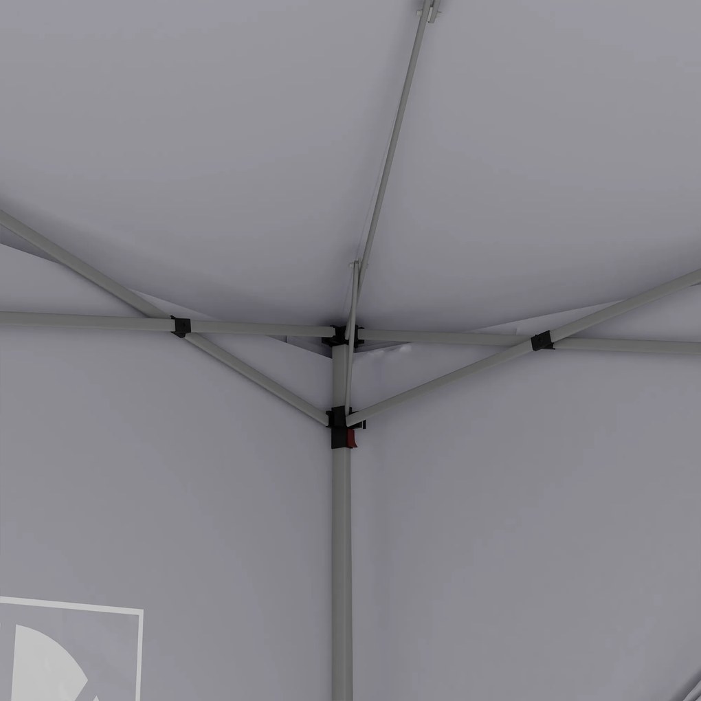 Outsunny Pawilon, Bierzelt, 4 demontowalne ściany boczne, 2 okna, stelaż metalowy, 2,95 x 2,95 m, Biały