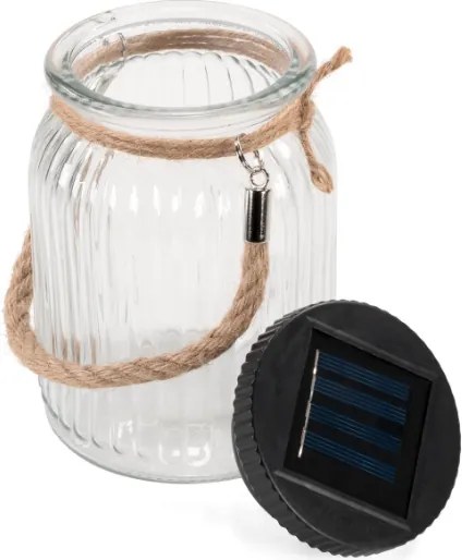 Szklana lampa solarna LED na balkon i taras, 15,5 cm