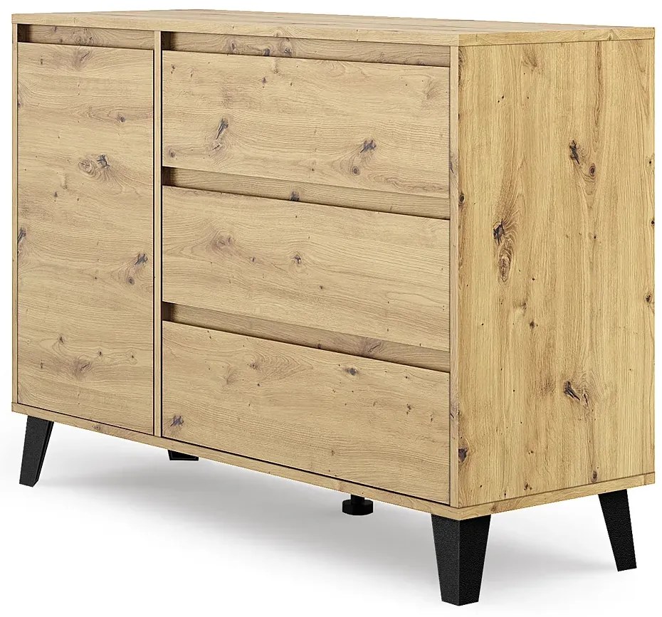 Nowoczesna komoda z szafką i szufladami dąb artisan K0-S29