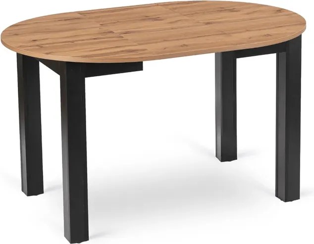Stół Okrągły Rozkładany HARRY 92-132 cm Dąb Craft/Czarny Loft