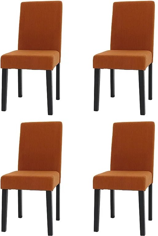 Krzesło do jadalni Littau Cord (zestaw 4 sztuk),  terakota, ciemne nogi