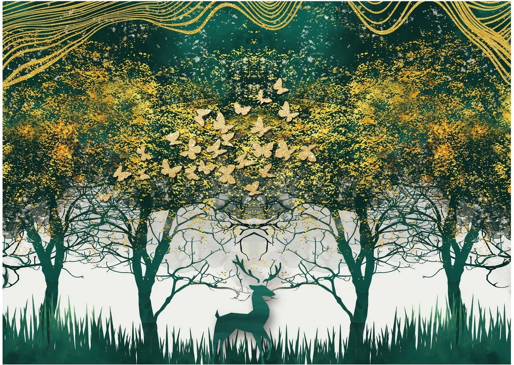 Obraz - Jelenie w zielonym lesie (70x50 cm)