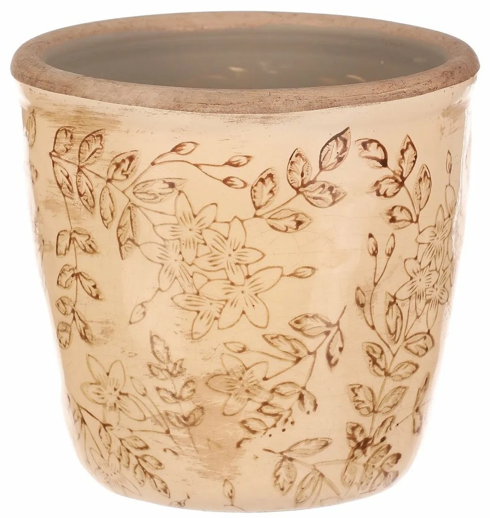 Osłonka ceramiczna na kwiaty Flores retro, 13 x 12 cm, 13 cm