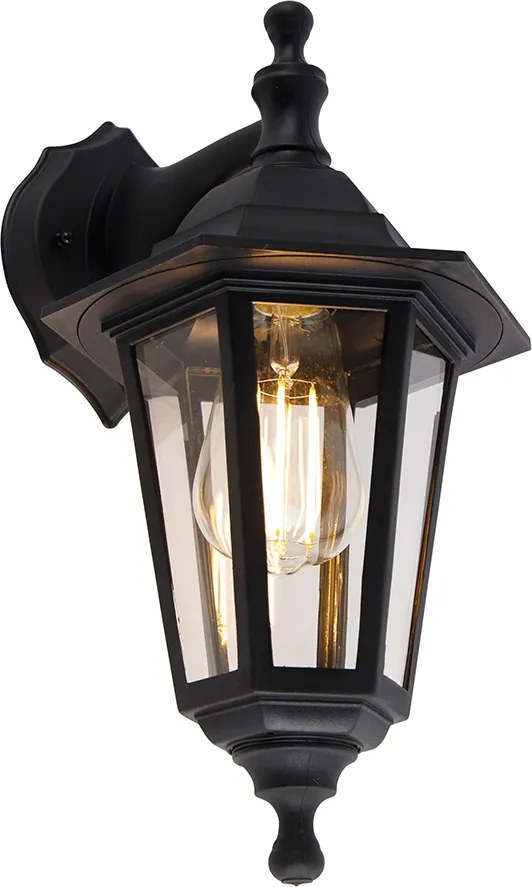 Inteligentna zewnętrzna lampa ścienna czarna IP44 z WiFi ST64 - New Haven