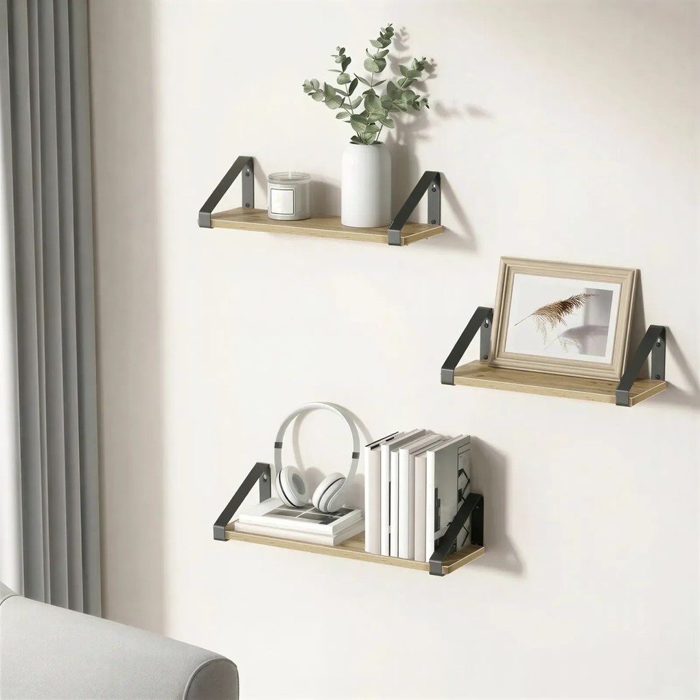 Zestaw 3 półek ściennych dąb artisan G7-L86