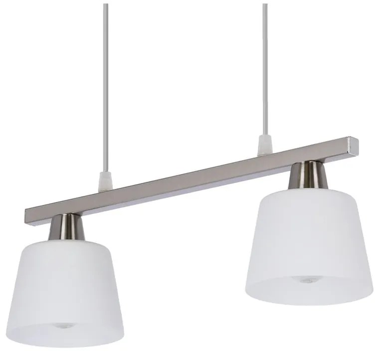 Biała lampa sufitowa ze szklanym kloszem 40x11 cm Hybryda – Candellux Lighting