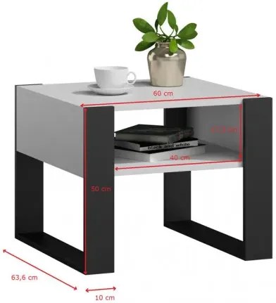 Nowoczesny stolik do salonu - dąb sonoma+czarny T6-G60