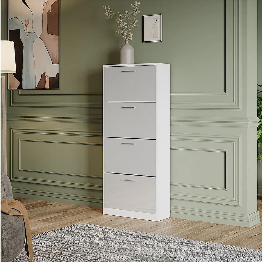 Wywrotka do butów biały/biały wysoki połysk 59x22x137 gizmo