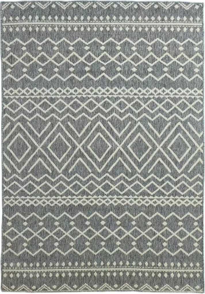 HOMCOM Dywan do użytku wewnętrznego i zewnętrznego, w stylu Boho, łatwy w czyszczeniu, Szary