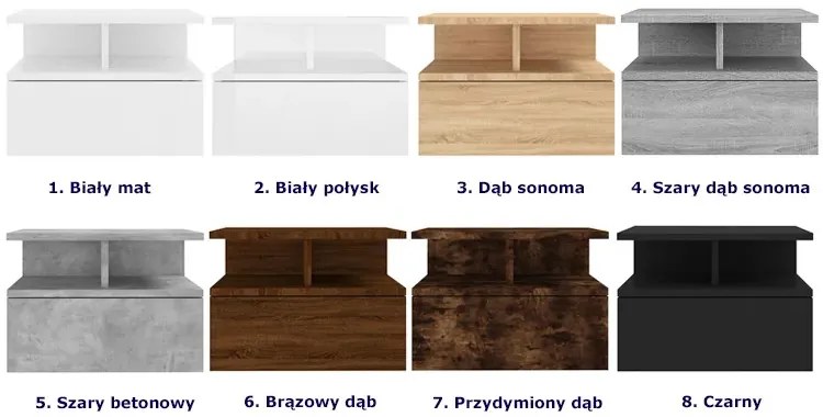 Brązowa szafka nocna na ścianę L4-Z79