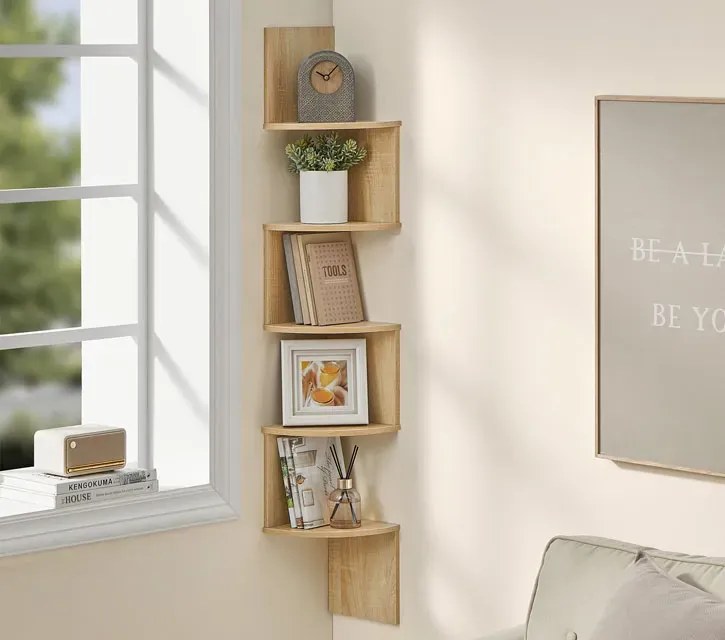 Półka wisząca narożna dąb sonoma - Goldora