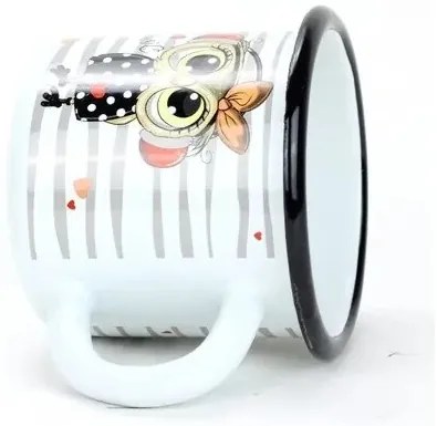 Belis Emaliowany kubek Sowa music, 7 cm, 0,25 l