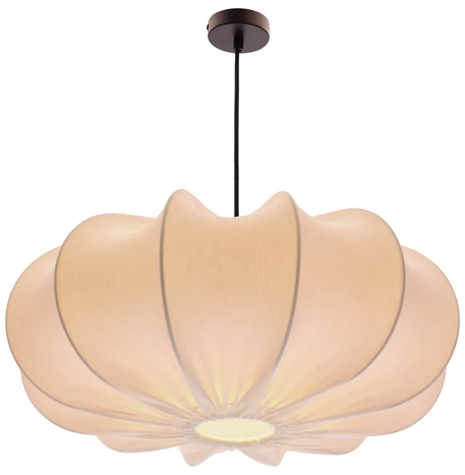 Biała lampa wisząca z tekstylnym kloszem ø 52 cm Cafee – Candellux Lighting