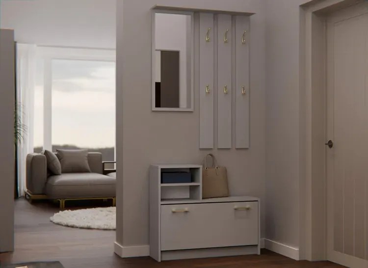 Komplet mebli do przedpokoju z lustrem glina R1-W30