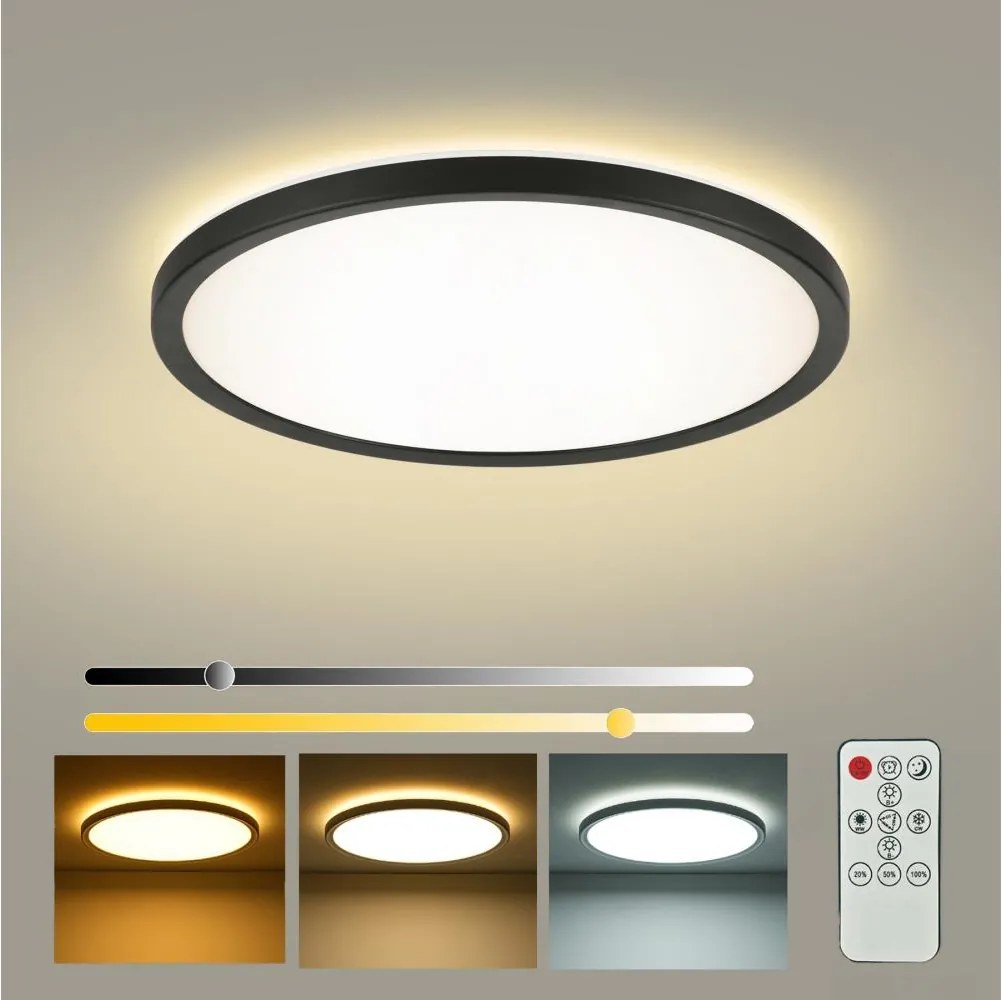 Brilagi - Ściemniająca oprawa LED ULTRA SLIM LED/24W/230V śr. 42 cm czarna + pilot