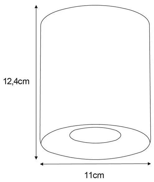Czarny plafon sufitowy walec spot - A215 M8-C89