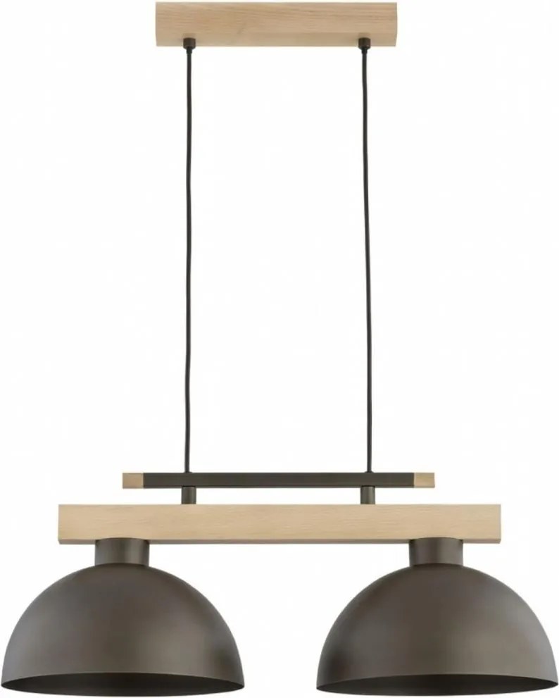 Lampa wisząca na lince VERTA 2xE27/15W/230V brązowa/beżowa