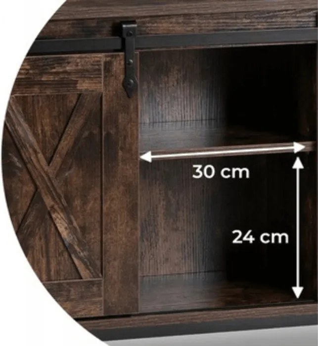 Komoda ARLO 100 cm z Półkami Dąb Rustykalny/Czarny Loftowa