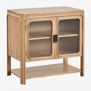 Zestaw Mebli Łazienkowych Z Drewna Akacjowego I Szkła Massilia Akacja Brąz - Sklum