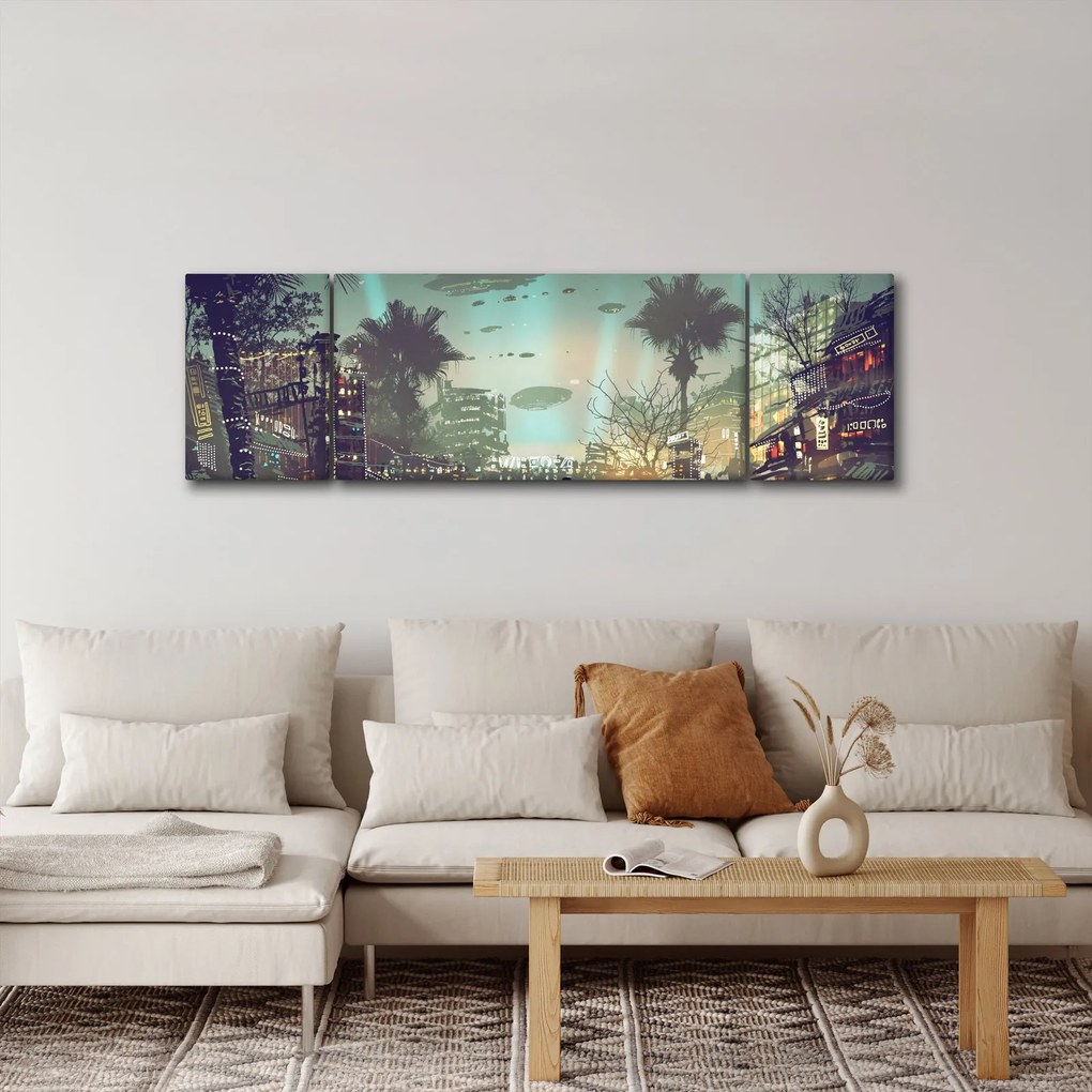 Obraz - miasto w przyszłości (170x50 cm)