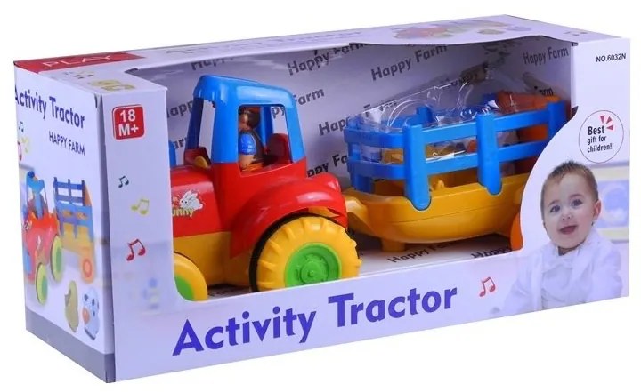 Traktor przyczepa zwierzątka gra świeci odgłosy