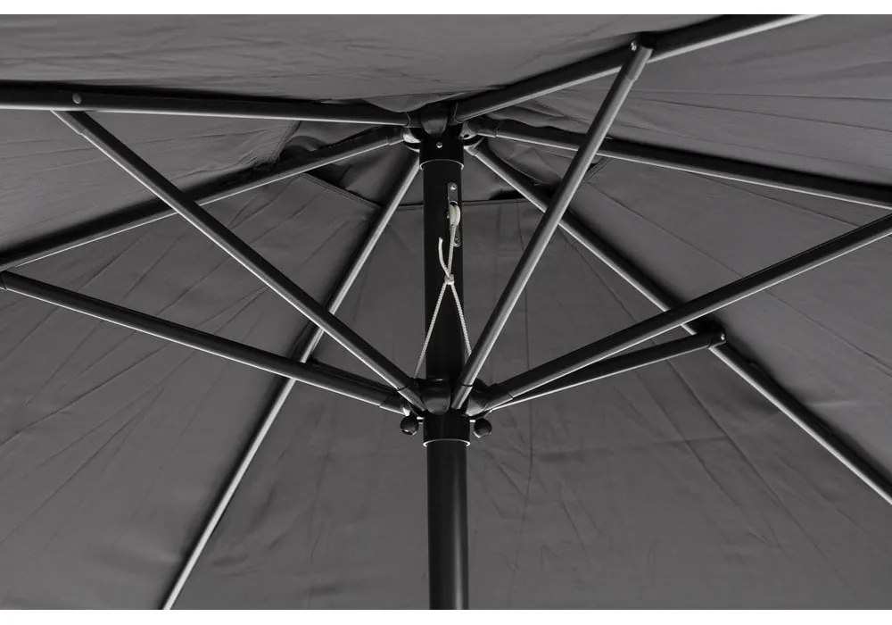 Czarny parasol ogrodowy bez podstawy Bonami Essentials Sun, ø 300 cm