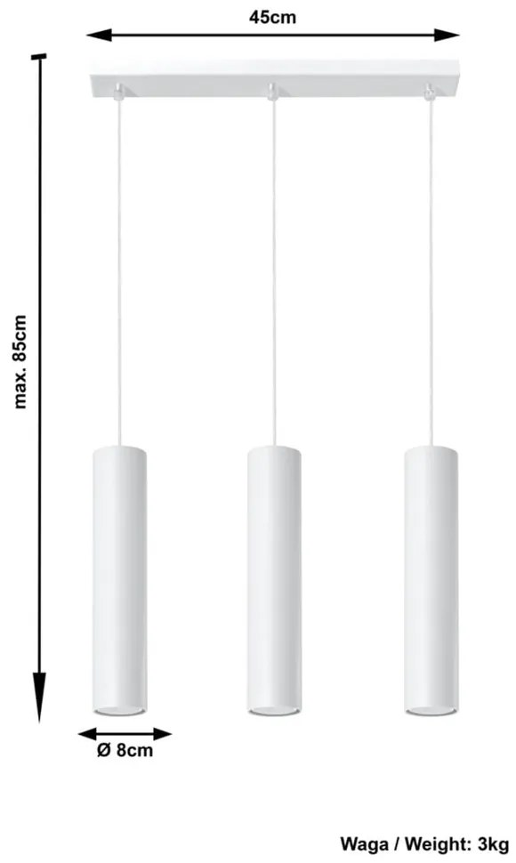 Biała lampa wisząca Nice Lamps Castro 3
