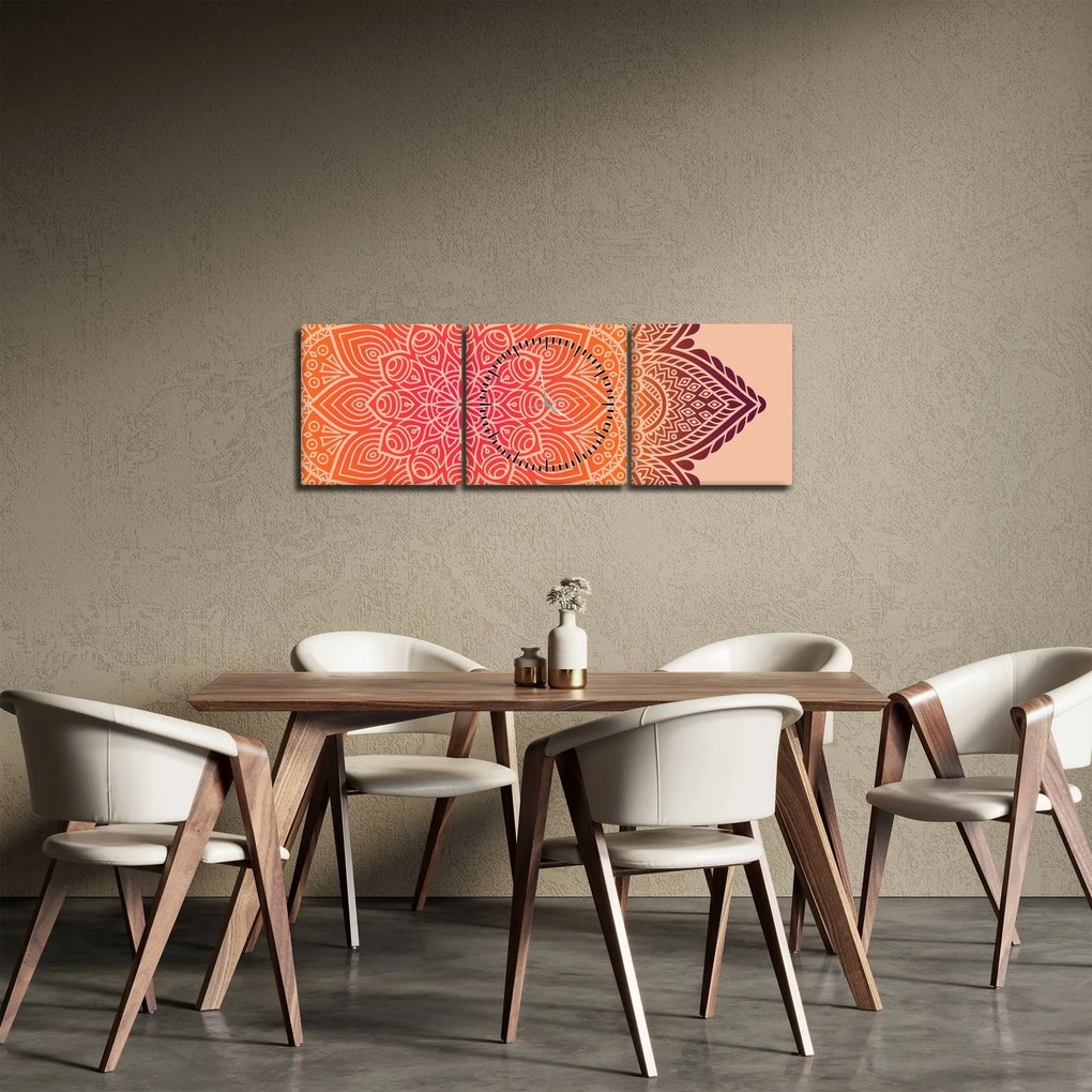 Obraz - Mandala sztuka (z zegarem) (90x30 cm)