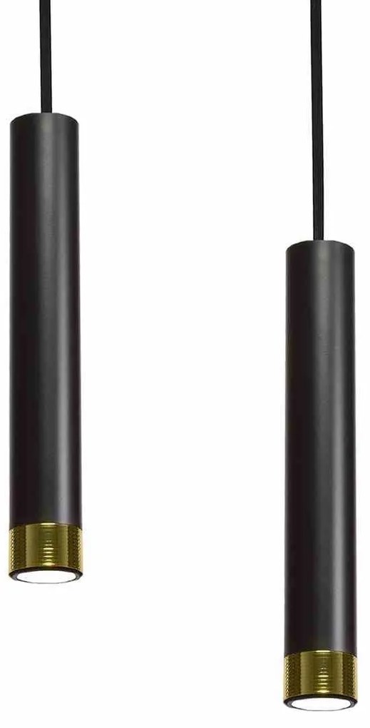 Lampa wisząca tuba, czarna/złota DANI BLACK/GOLD 3xGU10