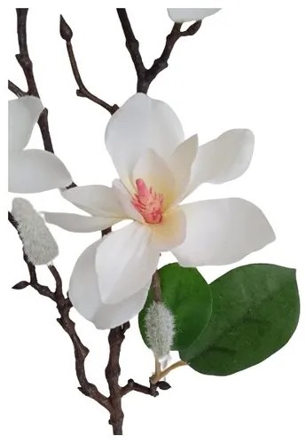 Sztuczna gałązka magnolii biała, 64 cm