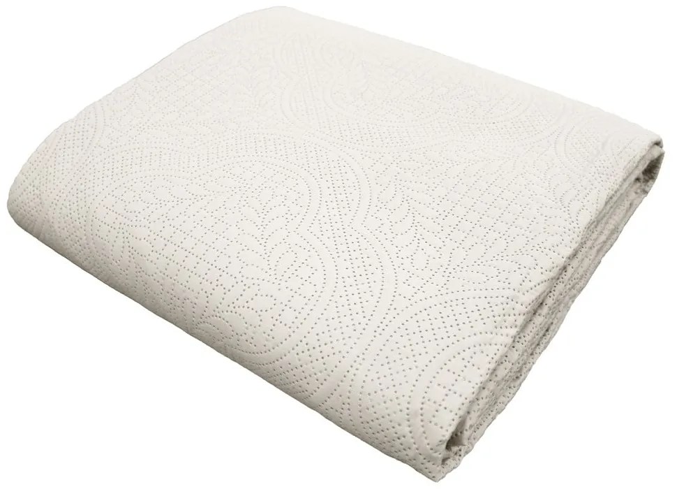 Kremowy zestaw narzuty na łóżko i poszewki na poduszkę z mikrowłókna 240x260 cm Romane – douceur d'intérieur