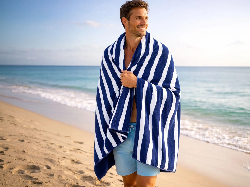 Ręcznik plażowy-torba 2w1 80x160 niebieski 80x160 cm