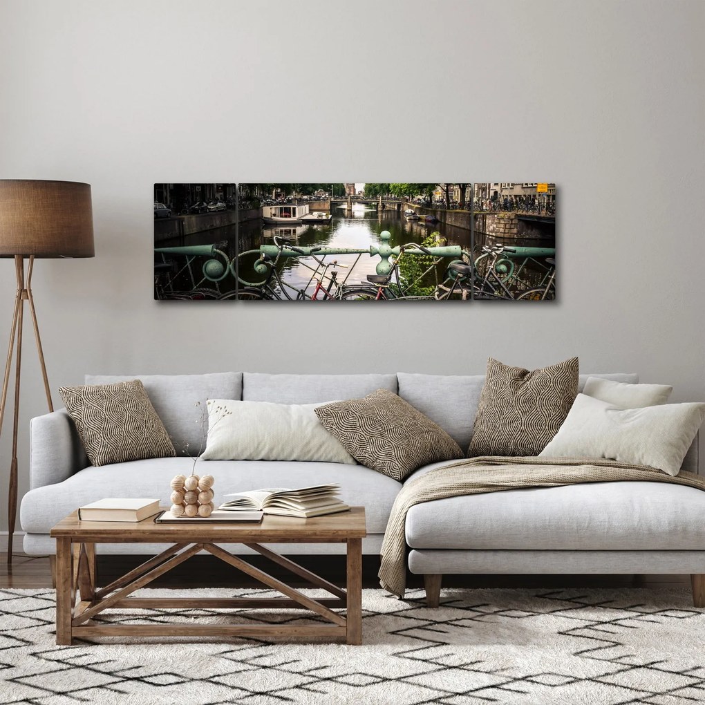 Obraz roweru w mieście (170x50 cm)