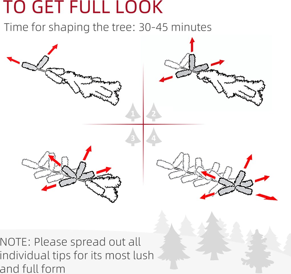 HOMCOM Sztuczna Choinka, Jodła, Realistyczna, Pełna i Buchata, 180 x Φ105 cm, Zielony | Aosom PL